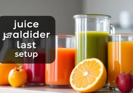 The image shows a simple, user-friendly juice machine dispenser ready for easy setup.